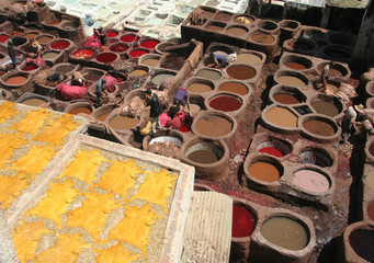 Famous moroccan tanneries