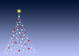 An illustration of a christmas tree formed by white  symbols 