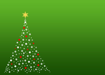 An illustration of a christmas tree formed by white  symbols 