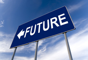 Future concept billboard and cloudy sky