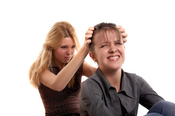 Two girls in aggression