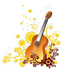 Guitar on a romantic background