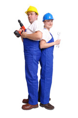Female and male service team