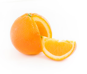 slice and orange citrus isolated on white background