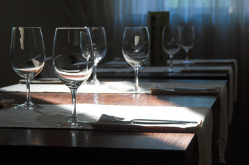 The served table at restaurant