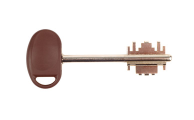 Ordinary key isolated with clipping path over white