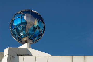 Metallic globe on the top of construction