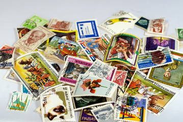 Obraz na płótnie Canvas collection de timbres
