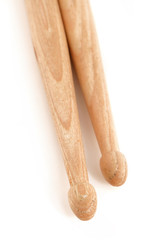 a close-up of wooden percussion drum sticks