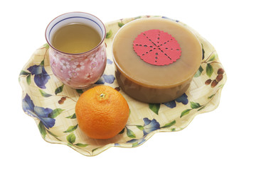 Mandarin, Teacup and Chinese New Year Cake