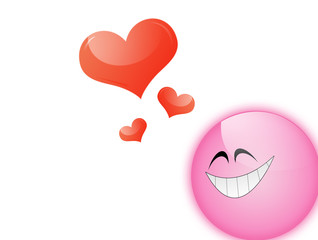 abstract valentine background with big pink smile