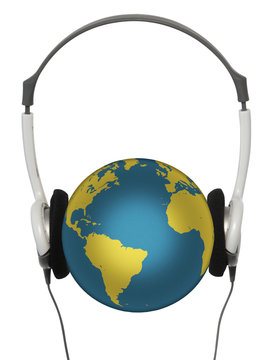CASQUE GLOBE FOND BLANC