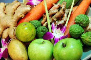 Selection of fruits and vegetables from Thailand .