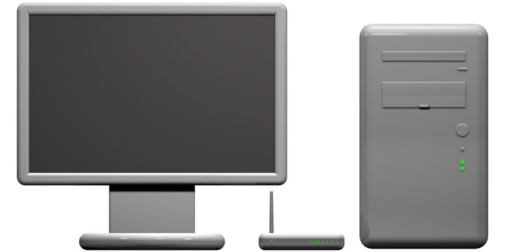 pc monitor e router