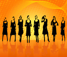 Fashion girls silhouettes