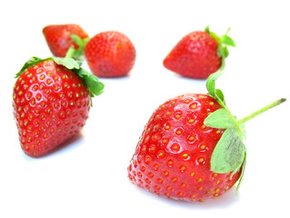 strawberry over white