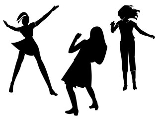 three girls dancing