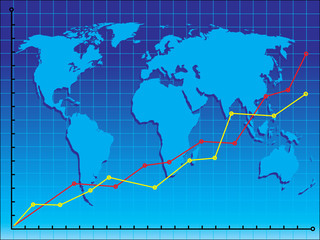 Obraz premium World business graph