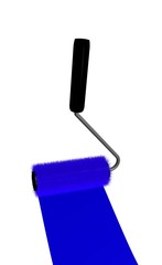 Blue paint roller