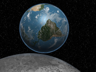 Fototapeta na wymiar Moon and planet Earth