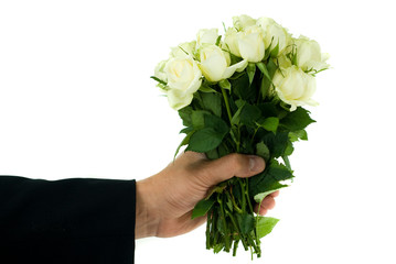 bouquet of white roses