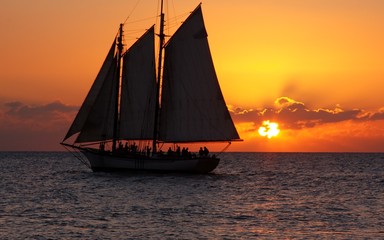 Sunset Sailing Party and Sun