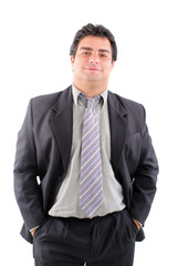 Portrait of a Sexy Businessman on white .