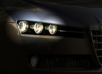 Obraz na płótnie Canvas Close-up obraz czarno Alfa Romeo