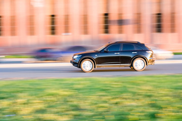 suv car drives on road at speed from my "cars" series