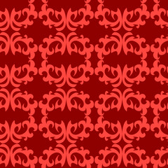 Seamless red ornament vector pattern