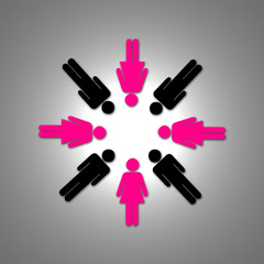 Naklejka premium Men and women