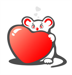 timid mouse and heart