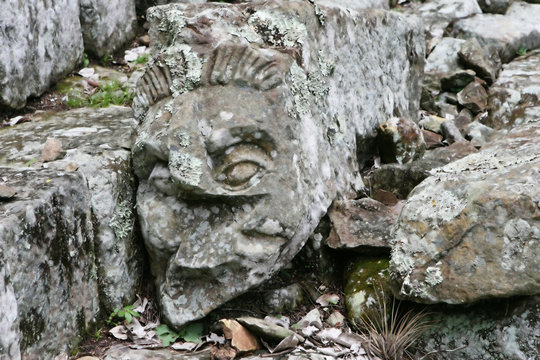 A carved head
