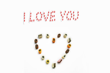 suessigkeiten in herzform