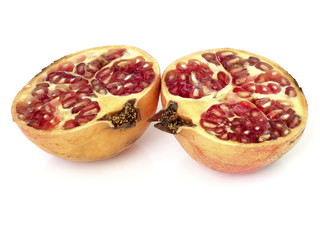 Pomegranate with white background