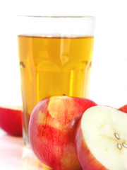 Red apple with juice