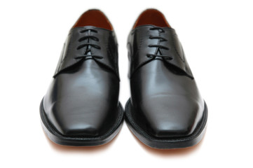 Black male shoes isolated on the white
