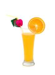 Orange juice isolated on the white background