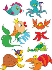 Sea animal clip-arts