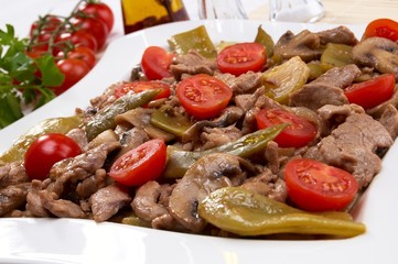 Roast meat with vegetables 