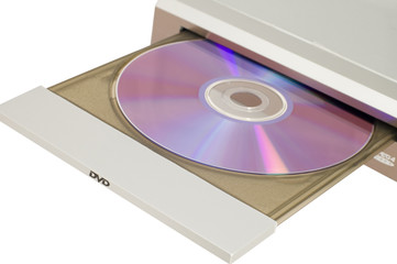 object on white - Dvd player with disc