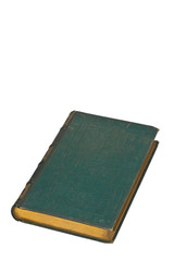 Old green book isolated