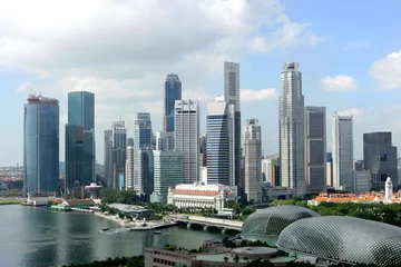 Foto op Canvas Skyline van de zakenwijk van Singapore, Singapore © Oksana Perkins