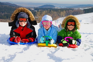 Kids playing in snow