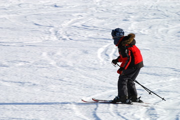 Boy skiing