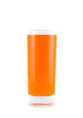 Glass of juice on a white background