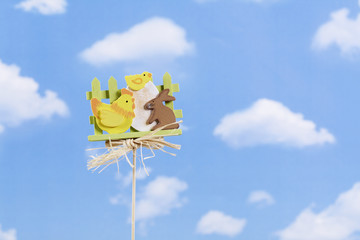 Easter toy on the background of the sky