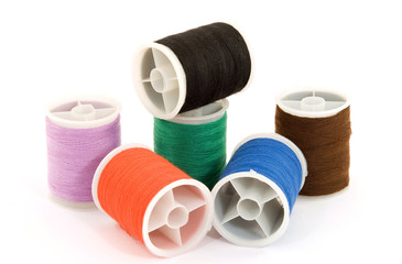 tailor thread various colors isolated