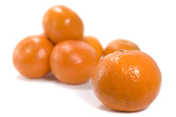 tangerines over white background