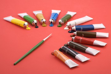 Water Coloured paints.